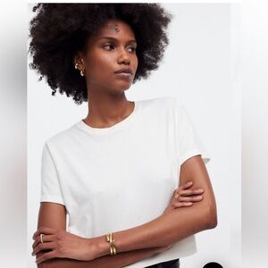 Madewell Women's White Cropped Tee